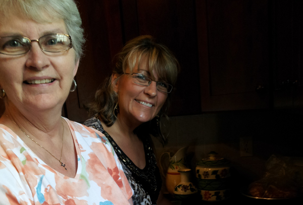 Mom and Janet Cooking Dinner