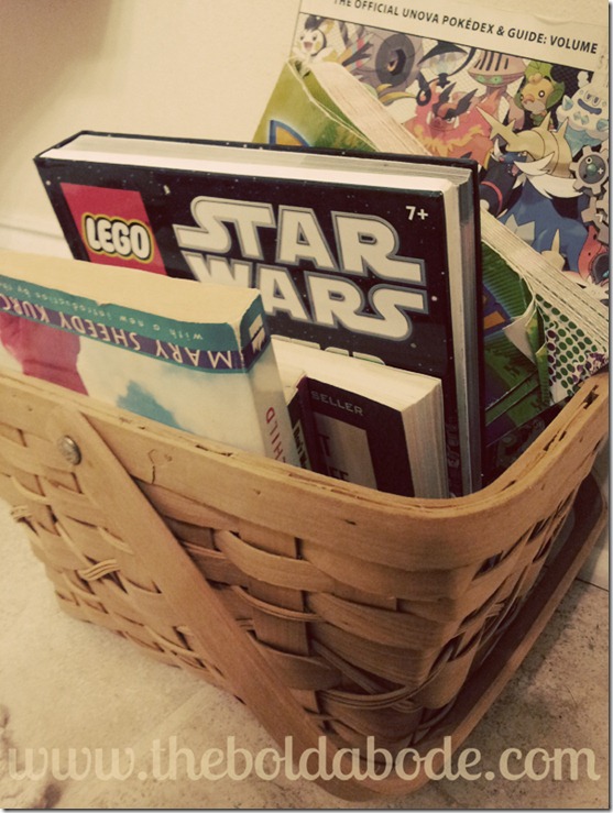 books in baskets