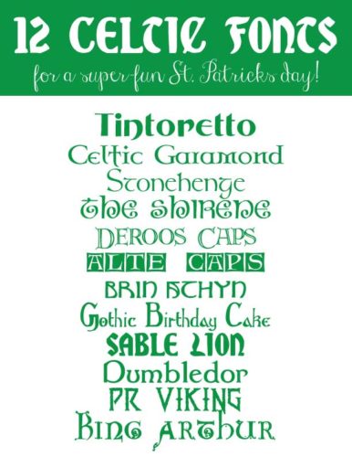 12 Celtic Fonts for a Fun St. Patrick's Day!