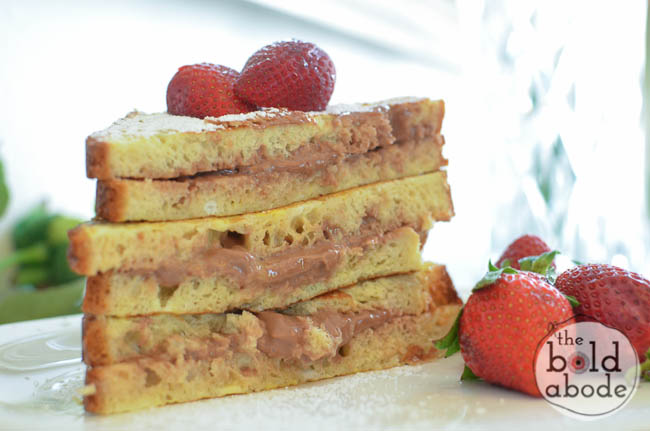 Nutella Cream Cheese Stuffed French Toast