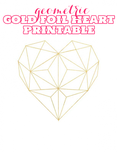 Gold Foil Geometric Heart Printable
