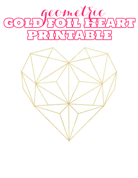 Gold Foil Geometric Heart Printable