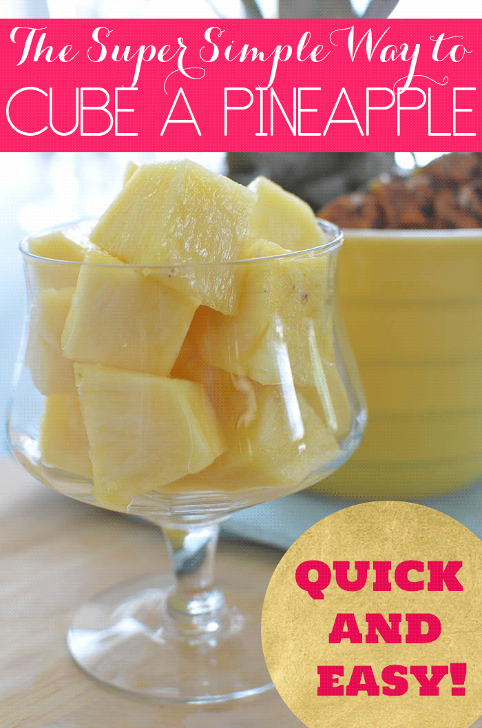 The Super Simple Way to Cube a  Pineapple.  Quick and Easy... like Sunday Morning's Sunday Morning! 