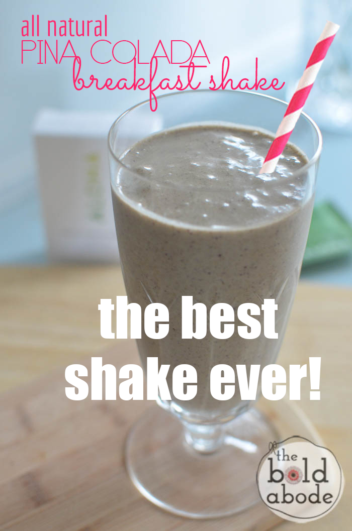 This Chocolate Pina Colada Breakfast Shake is like drinking a chocolate cloud!  It's so good and good for you.  My kind of breakfast, yo. 