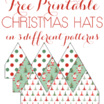 Free Printable Christmas Hats in 3 different fun patterns