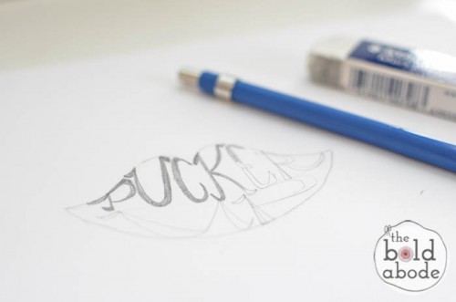 Pucker Up Valentine Treats: A free hand-lettered printable