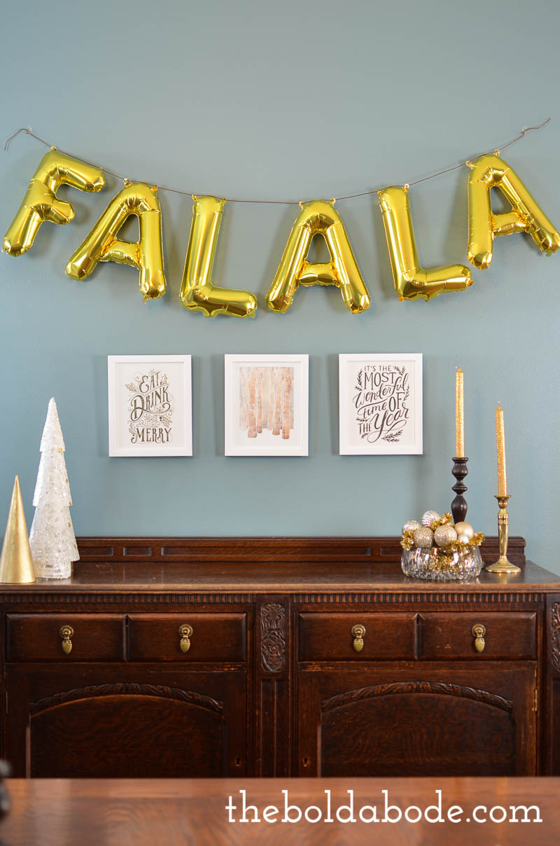 Add a little whimsey to your Holidays with this fun FALALA Banner. It's so easy to put together and makes the entire room sparkle!