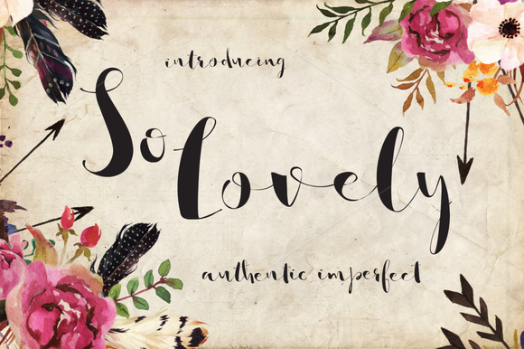 So Lovely Handmade Script- Authentic Imperfect Hand Lettered Font