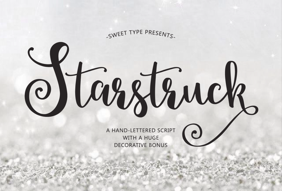 Starstruck hand-lettered script with a HUGE decorative Bonus!