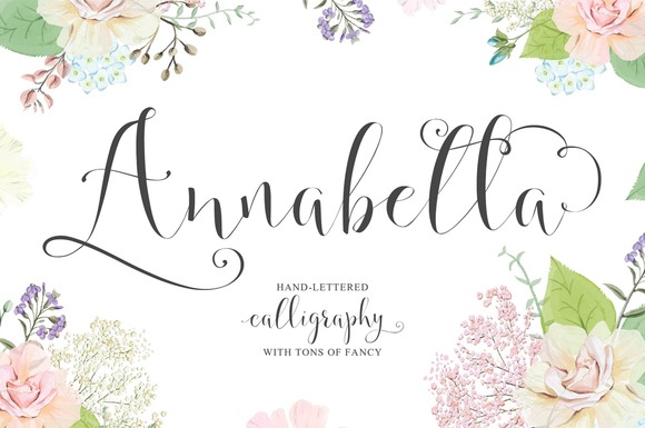 Annabella Hand-lettered Calligraphy with tons of fancy