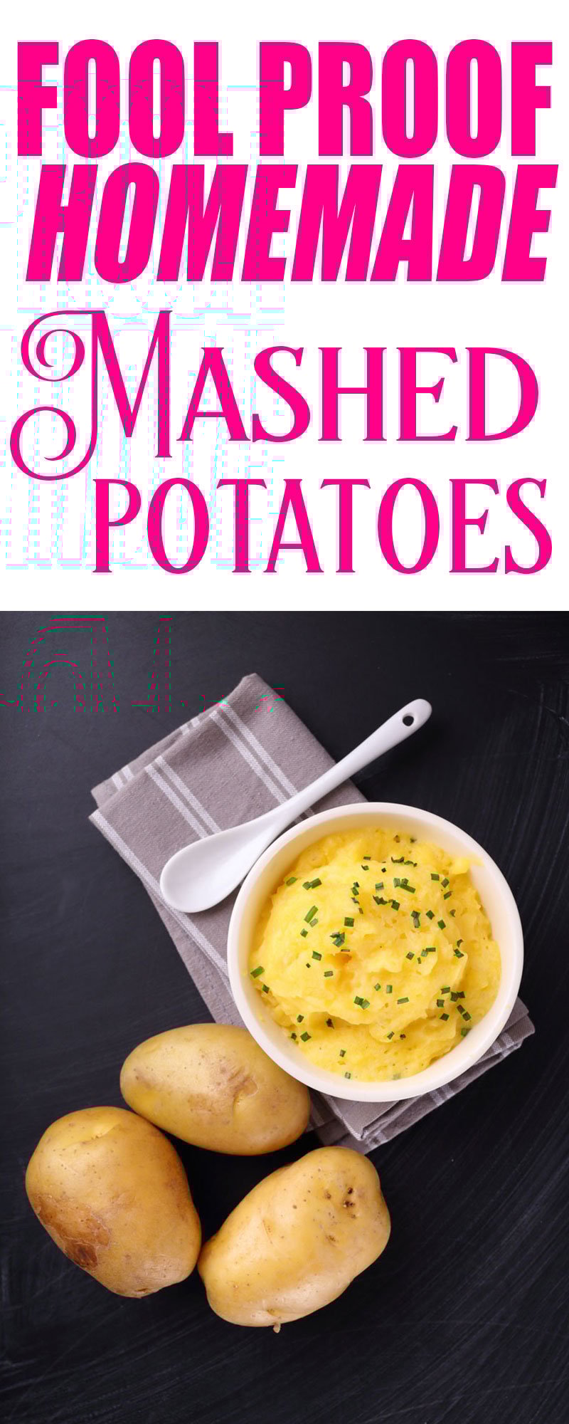 Never use instant mashed potatoes again! Try this fool proof, homemade mashed potato recipe instead! You'll never go back. #mashedpotatoes #homemademashedpotatoes #homemade #realpotatoes #potatoes #recipe