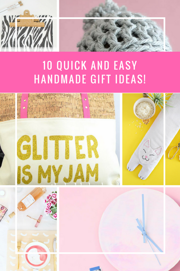 Need some handmade gift idea inspiration? Check out these 10 Quick and Easy Handmade Gift Ideas for the holidays. #giftideas #handmadegifts #handmadegiftideas #diygifts #diy