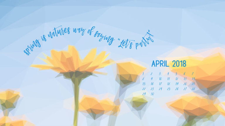 Geometric Daffodils April Digital Wallpapers