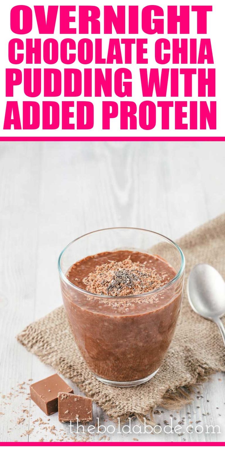 Overnight chocolate chia pudding with protein powder