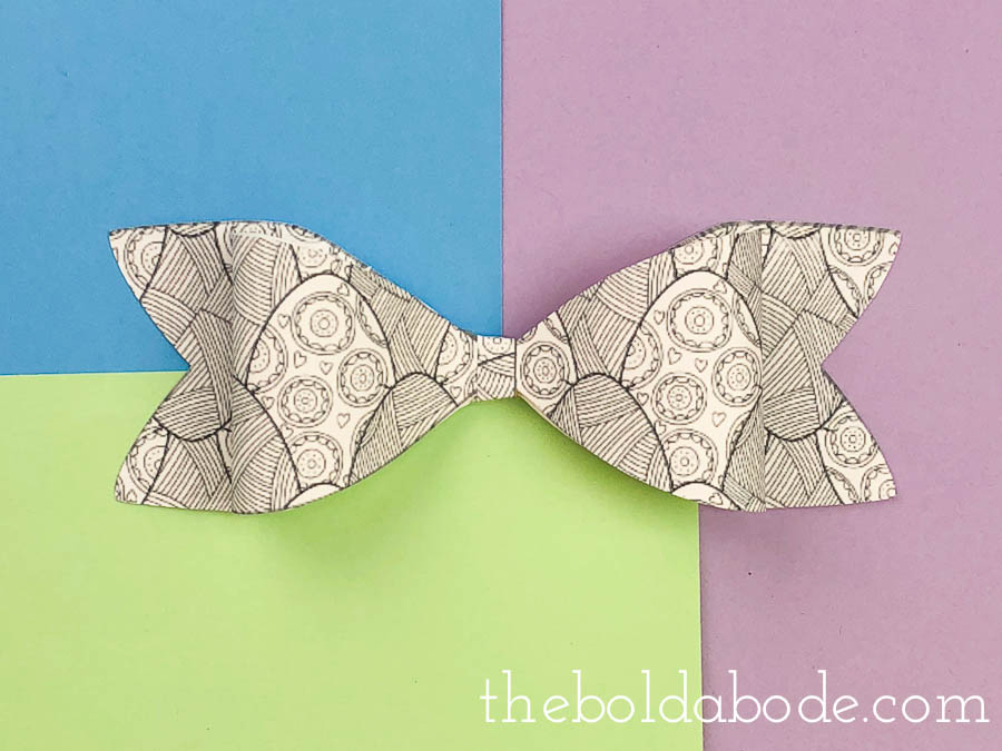 black and white egg paper bow