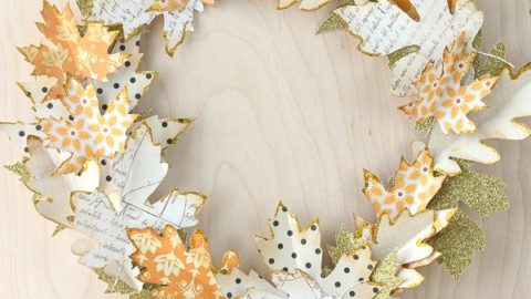 Image for Paper Leaf Autumn Wreath Tutorial and lots of Gorgeous Fall Wreath Ideas