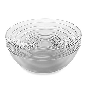 nested glass bowls