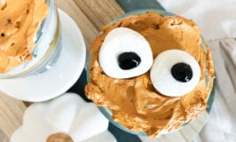 pumpkin spice mini trifles with marshmallows for eyes
