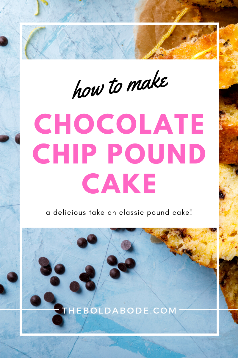 chocolate chip pound cake sliced