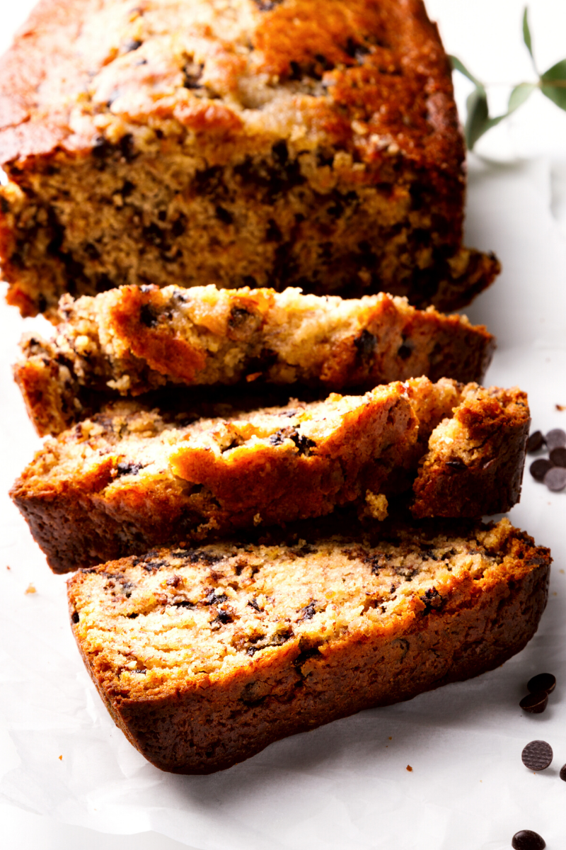 slices of chocolate chip pound cake