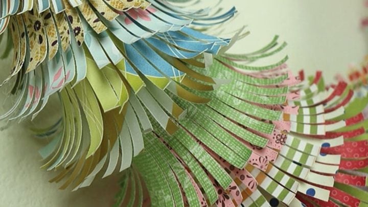 Image for How to Make a Fringed Paper Scrap Wreath