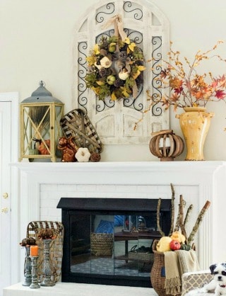farmhouse rustic mantel