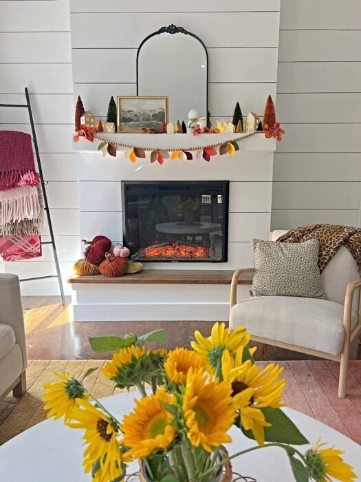 leaf garland fall mantel