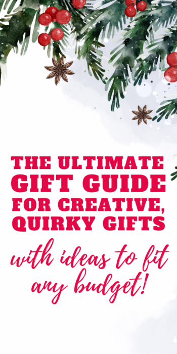 pinterest pin for the ultimate gift guide for creative and quirky gifts