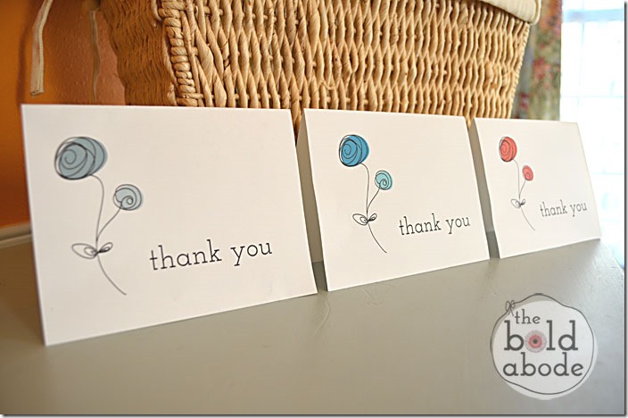 Posey Thank You Note Cards